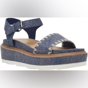 Wild Pair Women's Milliee Platform Sandals Blue Denim Size 8.5